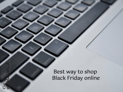 keyboard with caption for black friday online shopping